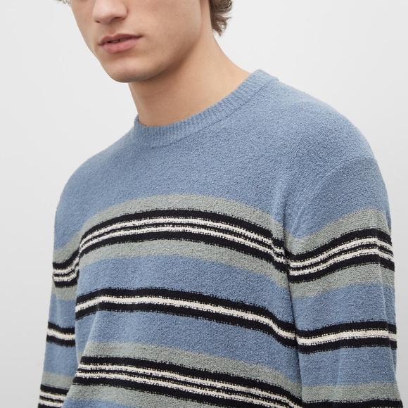 Striped Bouclé Crewneck Sweater - Brand New - NEVER WORN - Blue Multi - Picture 3 of 4